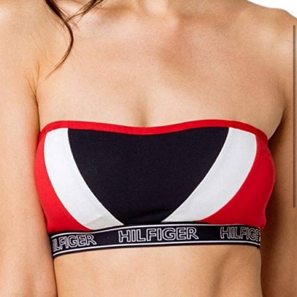 NEW Tommy Hilfiger red white & blue bandeau top